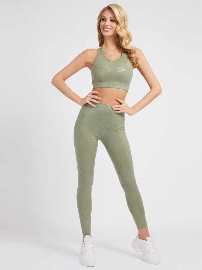 Leggins Guess All Over Print Mujer Verdes | SE-007198