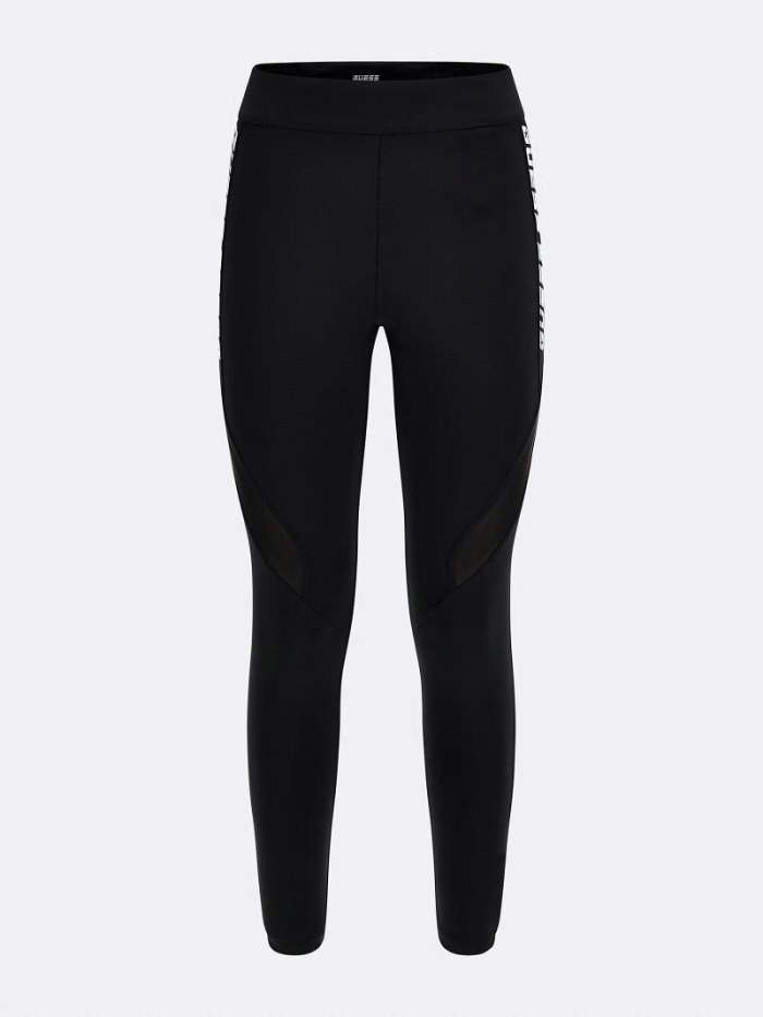 Leggins Guess Logo Tape Microfiber Mujer Negros | SE-792999