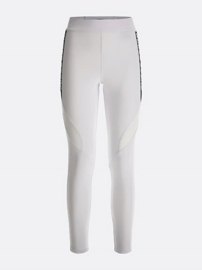 Leggins Guess Logo Tape Microfiber Mujer Blancos | SE-609685