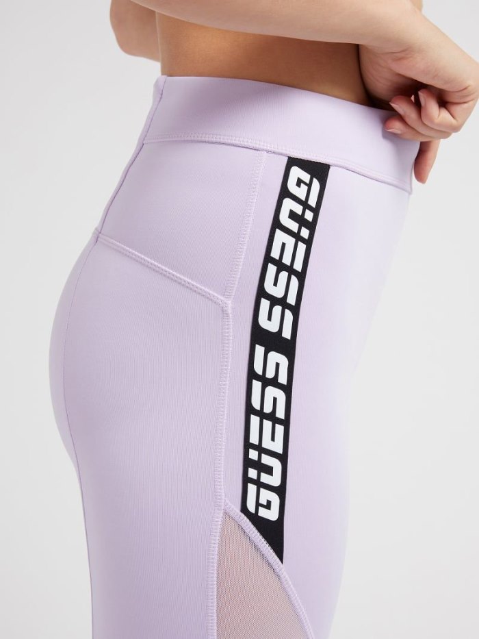 Leggins Guess Logo Tape Microfiber Mujer Lilac | SE-190457