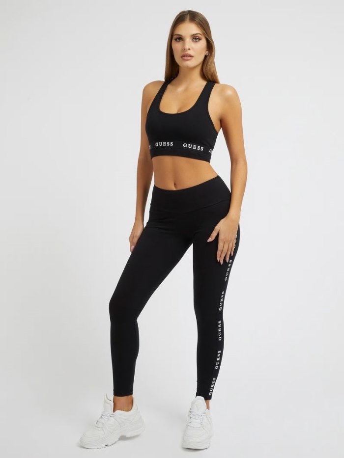 Leggins Guess Logo Tape Mujer Negros | SE-795202