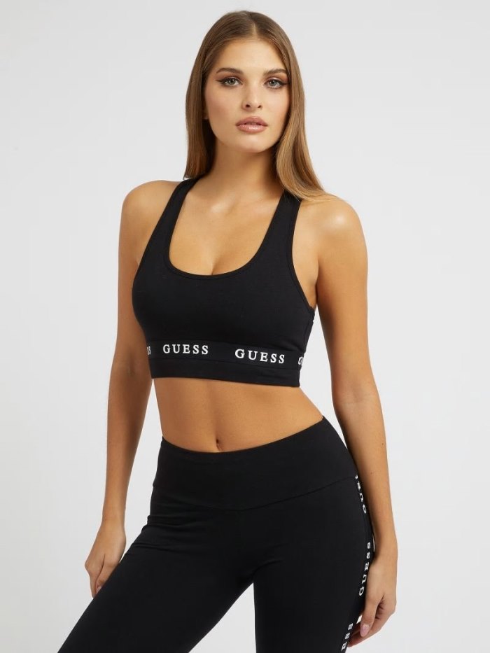 Leggins Guess Logo Tape Mujer Negros | SE-795202