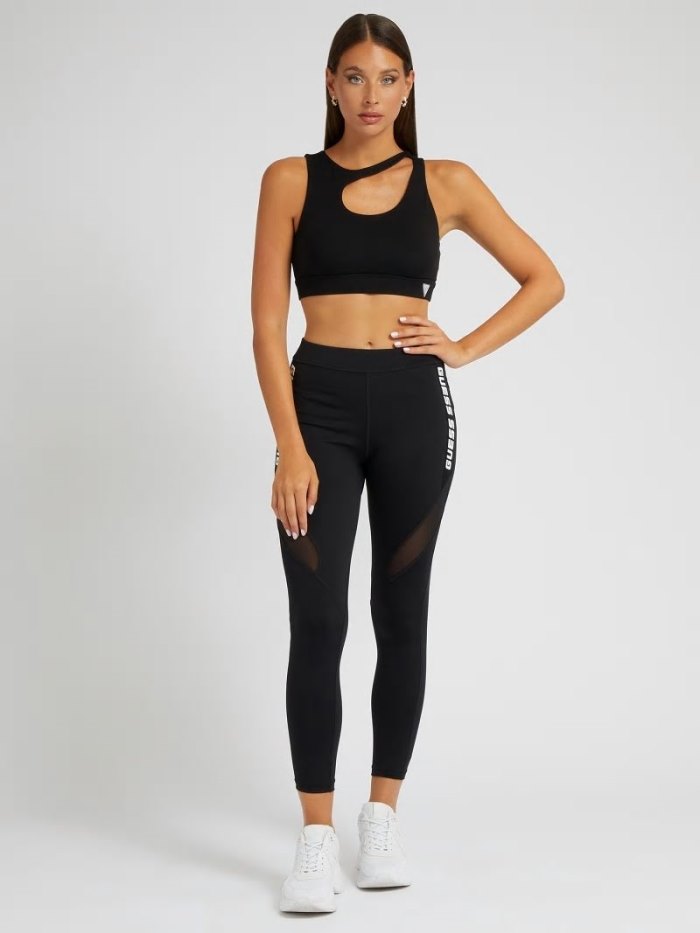 Leggins Guess Side Logo Mujer Negros | SE-483330