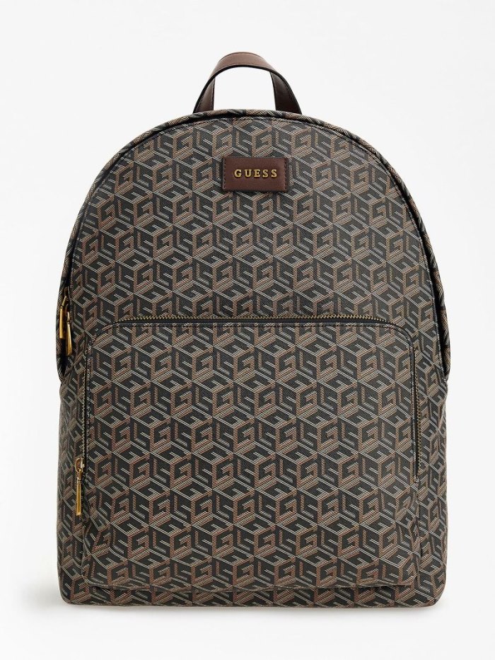 Mochilas Guess Ederlo G Cube Logo Hombre Negros | SE-381694