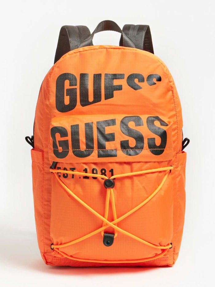 Mochilas Guess Elvis Logo Lettering Hombre Naranjas | SE-633358