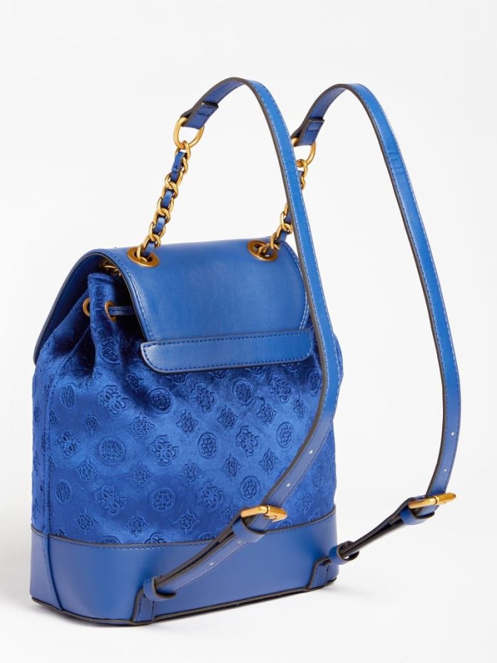 Mochilas Guess Inia Velvet Mujer Azules | SE-178110