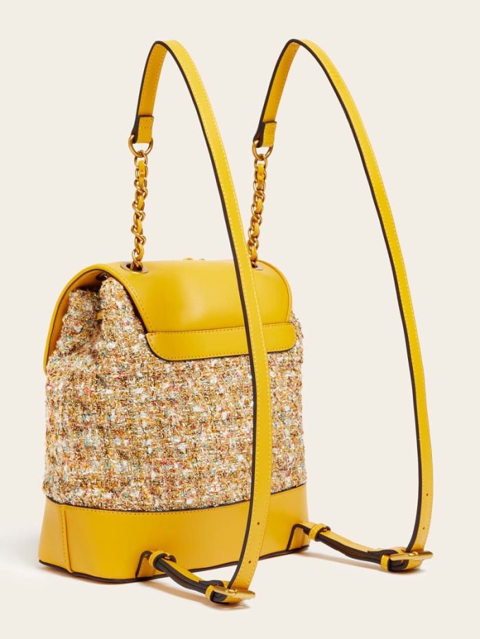 Mochilas Guess Kimi Tweed Mujer Dorados | SE-962951