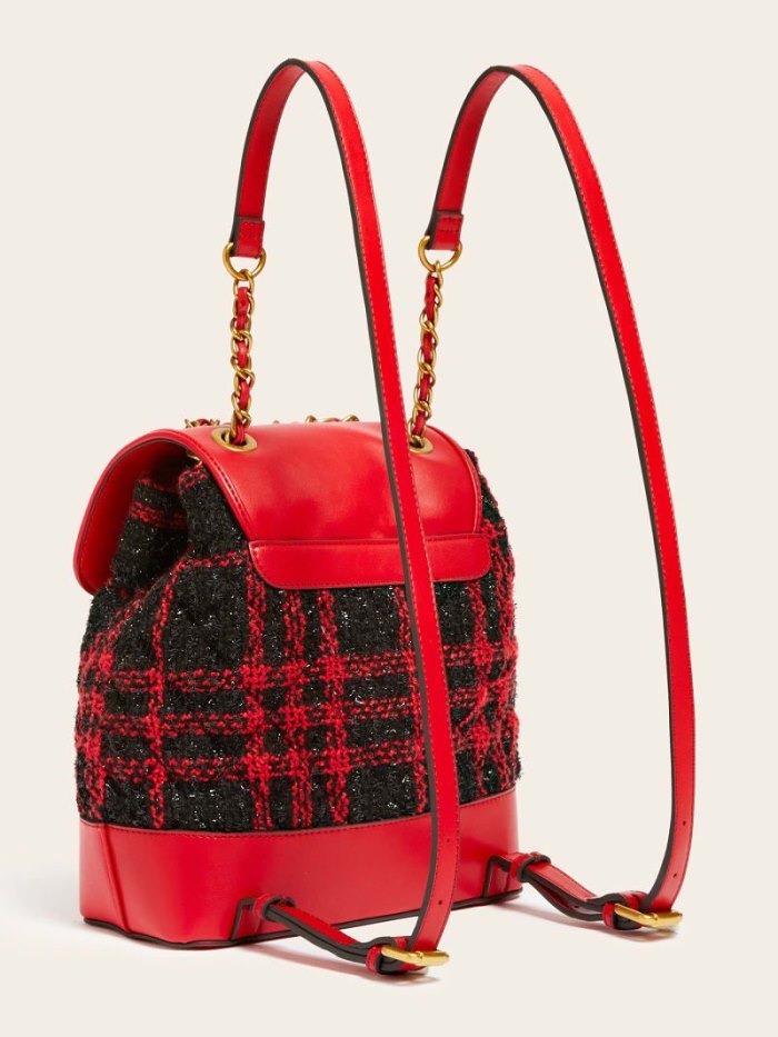 Mochilas Guess Kimi Tweed Mujer Marrom | SE-337252