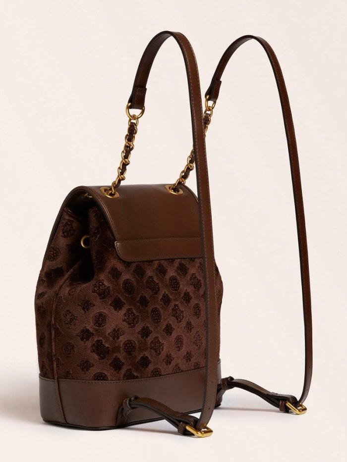 Mochilas Guess Kimi Velvet Mujer Marrom | SE-232174