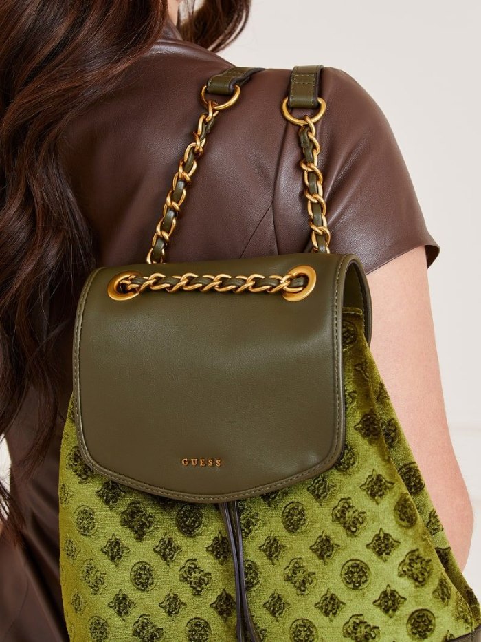 Mochilas Guess Kimi Velvet Mujer Verdes | 