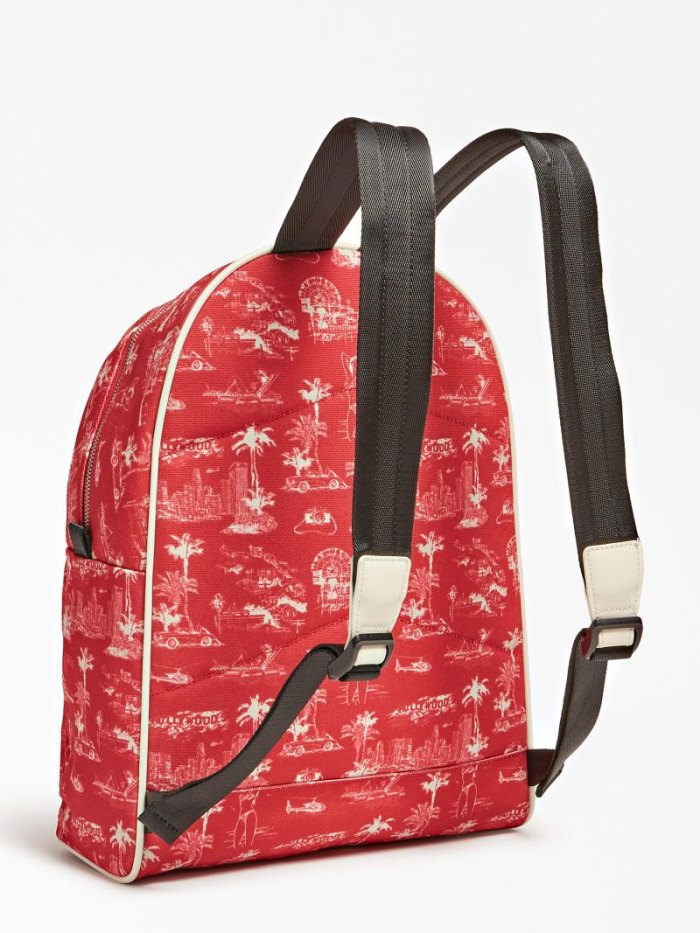 Mochilas Guess Quarto Patterned Hombre Rojos | SE-076048