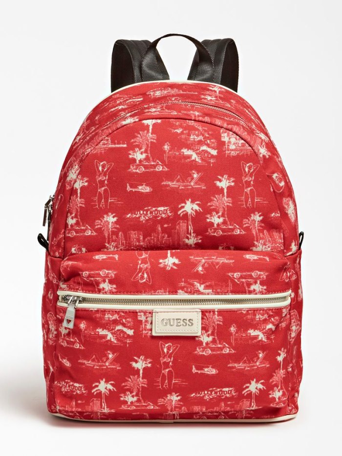 Mochilas Guess Quarto Patterned Hombre Rojos | SE-076048