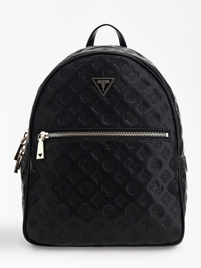 Mochilas Guess Vikky Debossed 4g Logo Mujer Negros | 