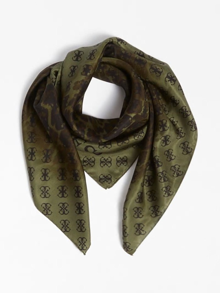 Neckerchief Guess 4g Logo Animalier Mujer Verdes | SE-678615