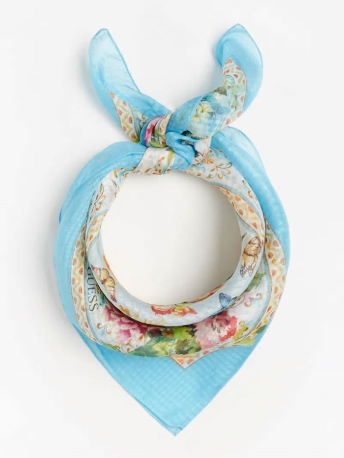 Neckerchief Guess Floral Print Mujer Azules | SE-553160