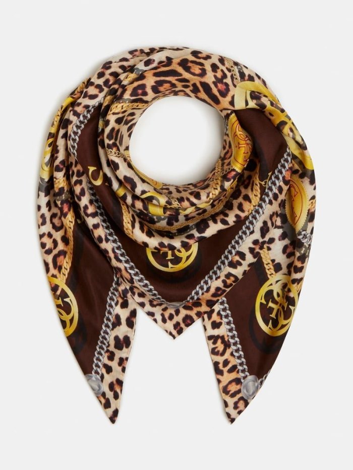 Neckerchief Guess Luna Chain Logo Mujer Animalier | SE-299186