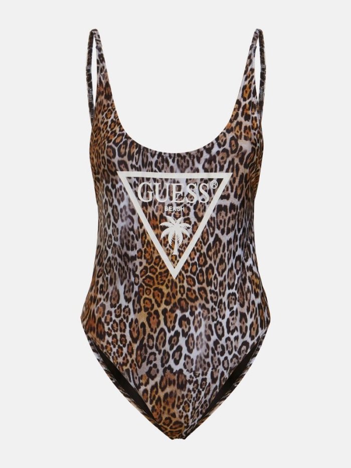 One Piece Swimsuits Guess Animal Print Logo Mujer Animalier | SE-652798