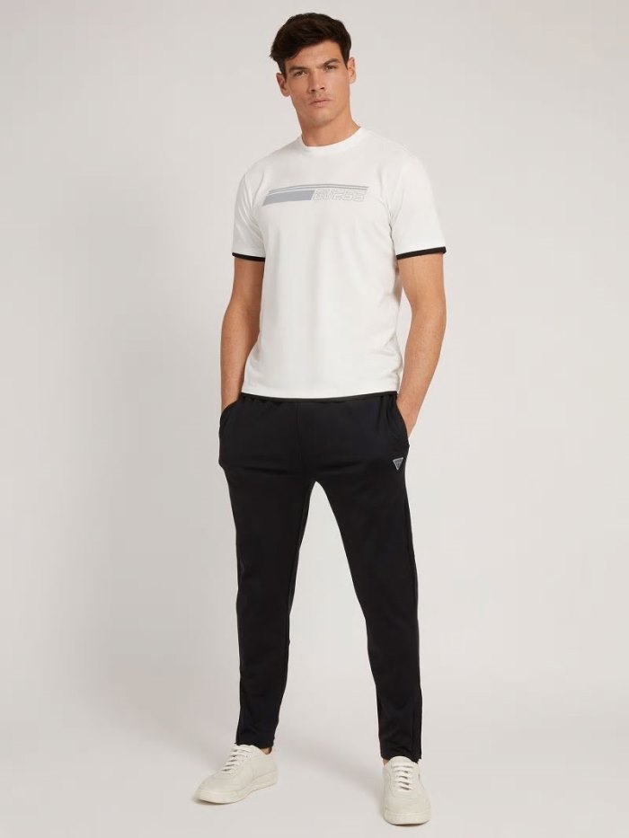 Pantalon Deportivo Guess Back Logo Hombre Negros | SE-819047