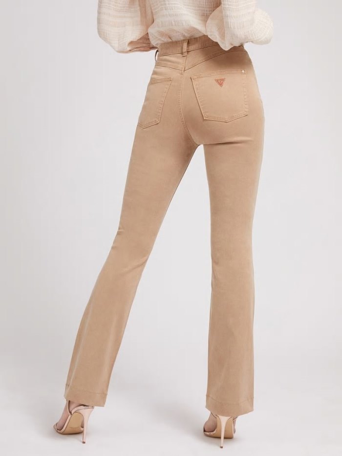 Pantalones Guess Fit And Flare Satin Mujer Marrom | SE-761629