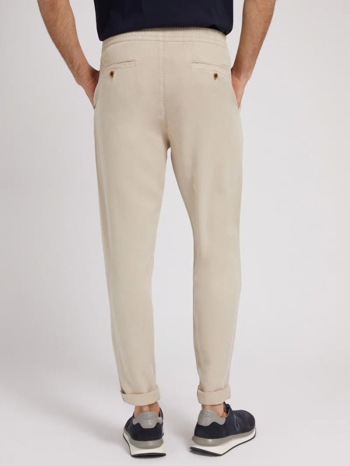 Pantalones Guess Lyocell Pant With Coulisse Hombre Beige | SE-742902