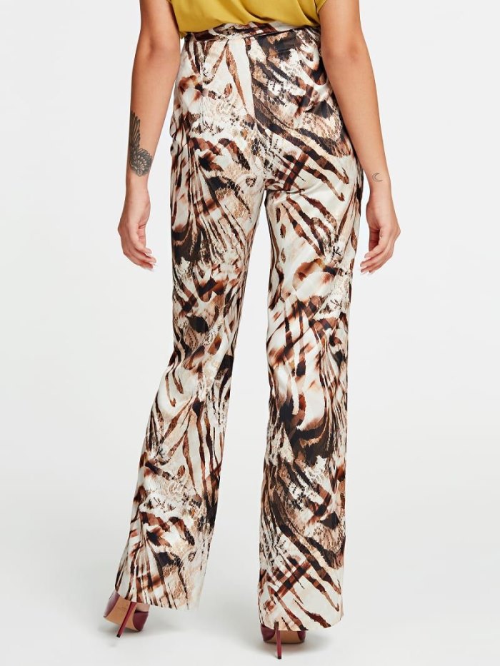 Pantalones Guess Marciano Animal Print Mujer Beige | SE-323301