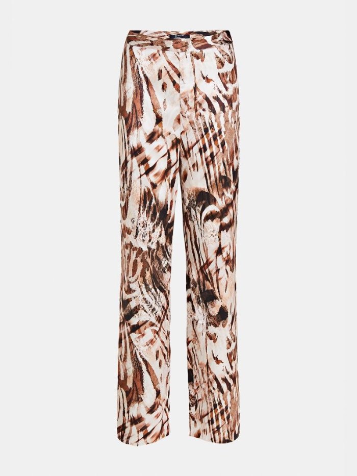 Pantalones Guess Marciano Animal Print Mujer Beige | SE-323301