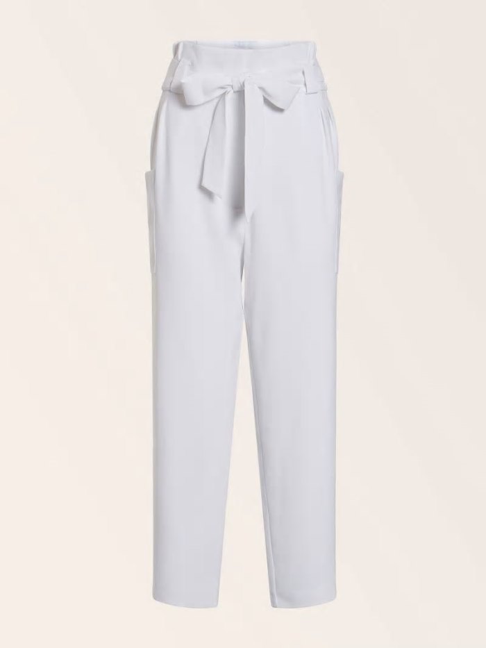 Pantalones Guess Marciano Belted Mujer Blancos | SE-643273