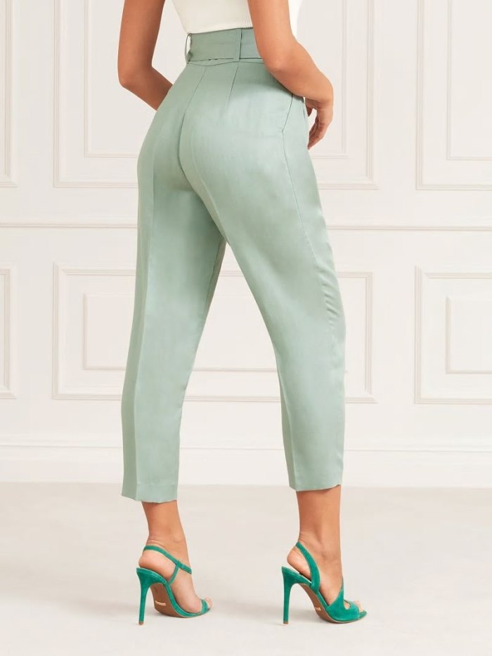 Pantalones Guess Marciano Belted Mujer Grises | SE-054693