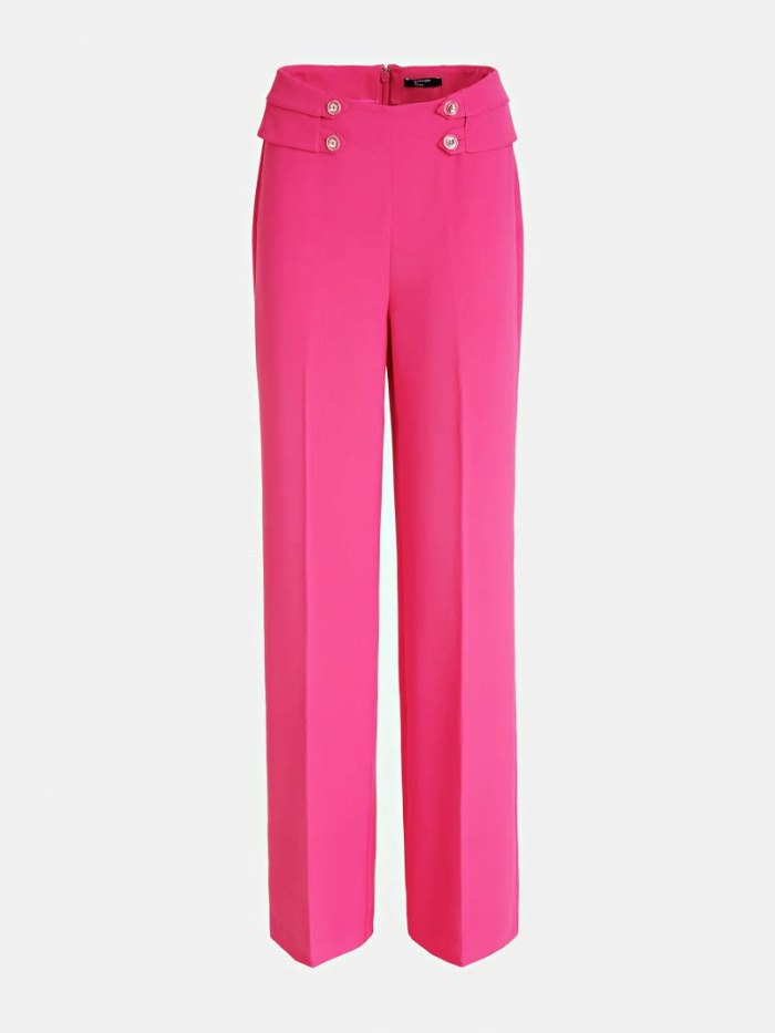 Pantalones Guess Marciano Pants Buttons Mujer Fucsia | SE-289795