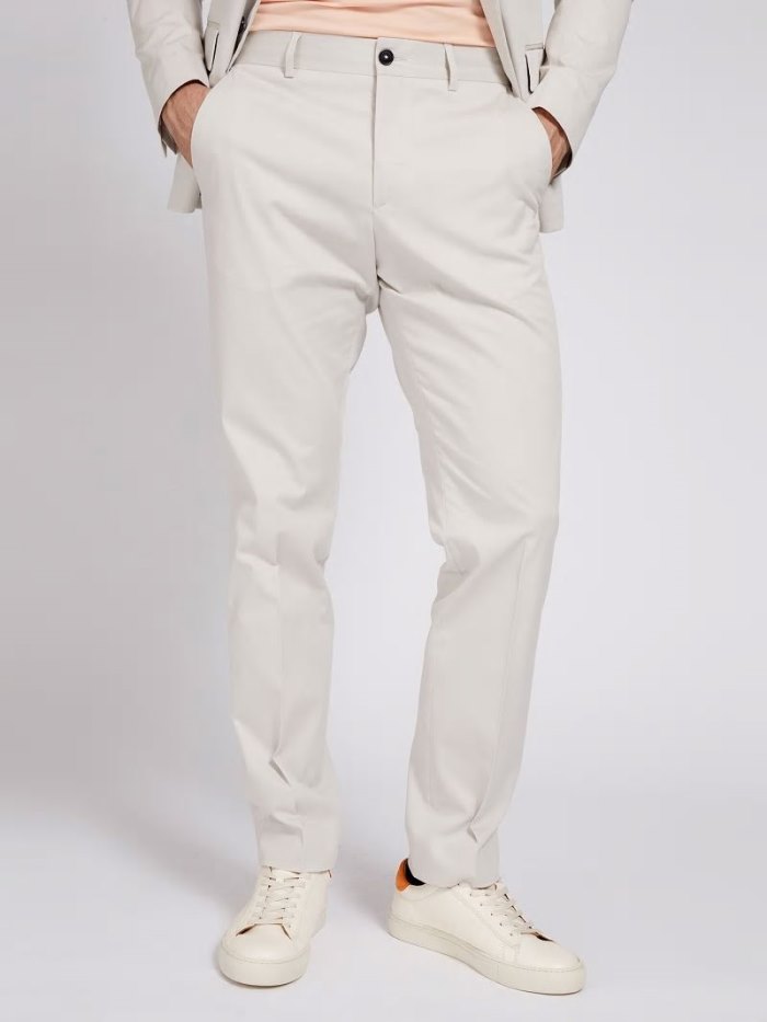 Pantalones Guess Marciano Yarn-dyed Hombre Blancos | SE-420372