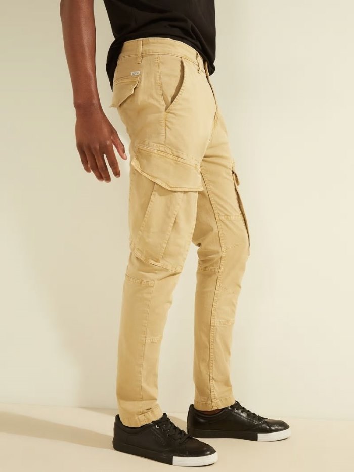 Pantalones Guess Pockets Slim Cargo Hombre Beige | SE-100086