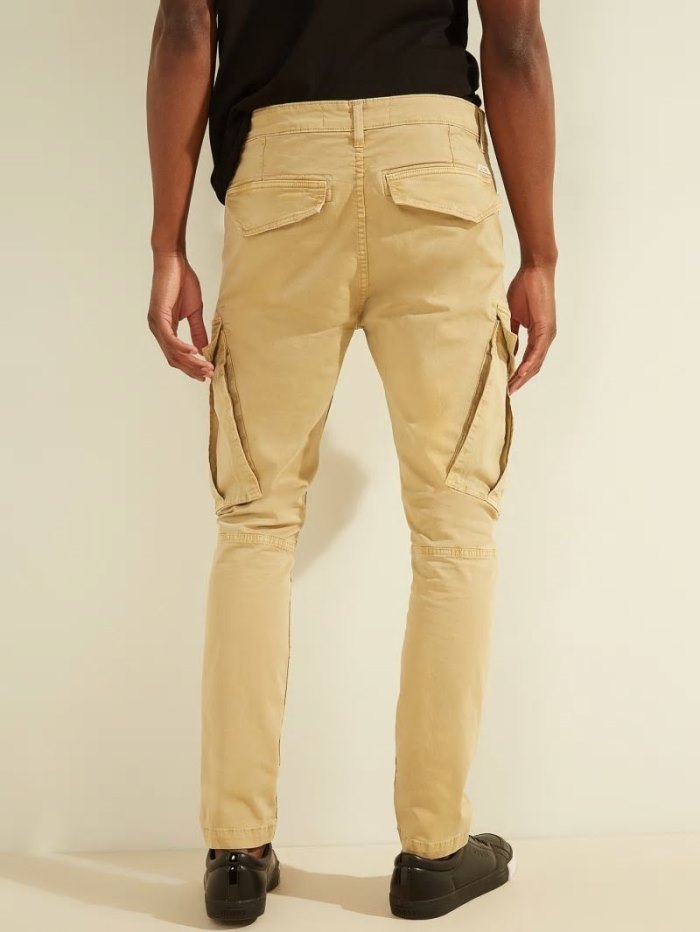 Pantalones Guess Pockets Slim Cargo Hombre Beige | SE-100086