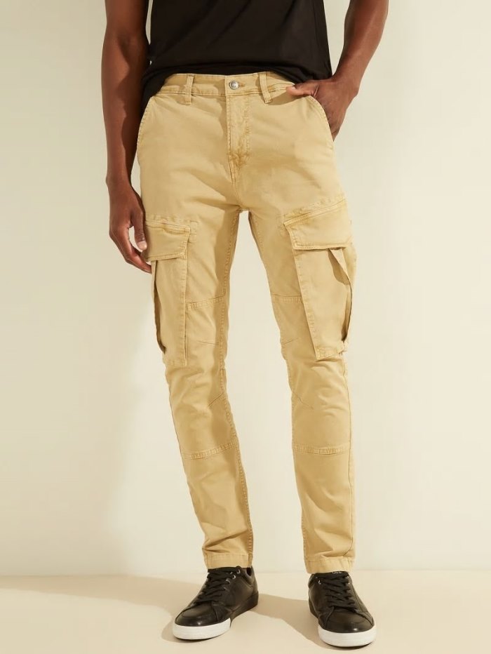 Pantalones Guess Pockets Slim Cargo Hombre Beige | SE-100086