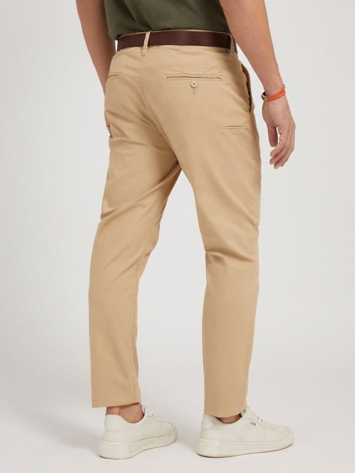 Pantalones Guess Regular Fit Chino Hombre Kaki | SE-817470