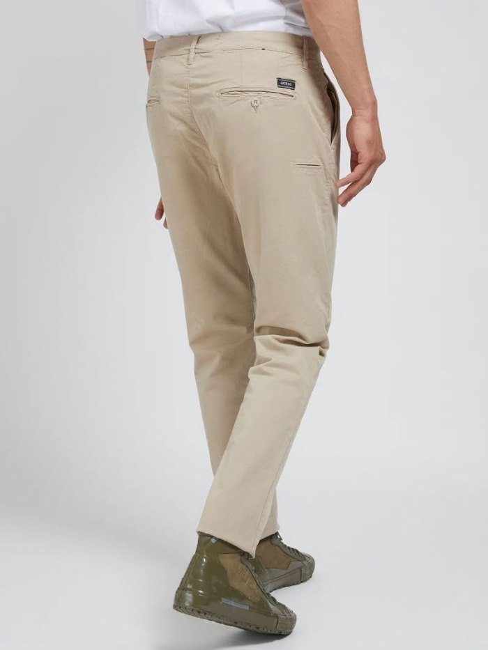 Pantalones Guess Regular Fit Hombre Beige | SE-126590