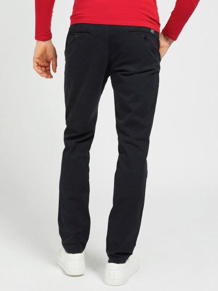 Pantalones Guess Regular Fit Hombre Negros | SE-731699