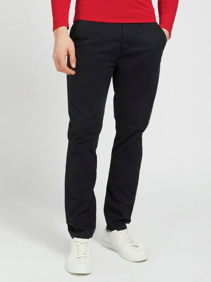 Pantalones Guess Regular Fit Hombre Negros | SE-731699