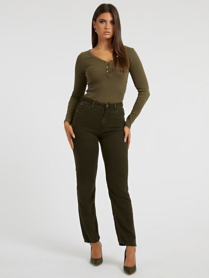 Pantalones Guess Relaxed Fit Mujer Verdes | SE-706932