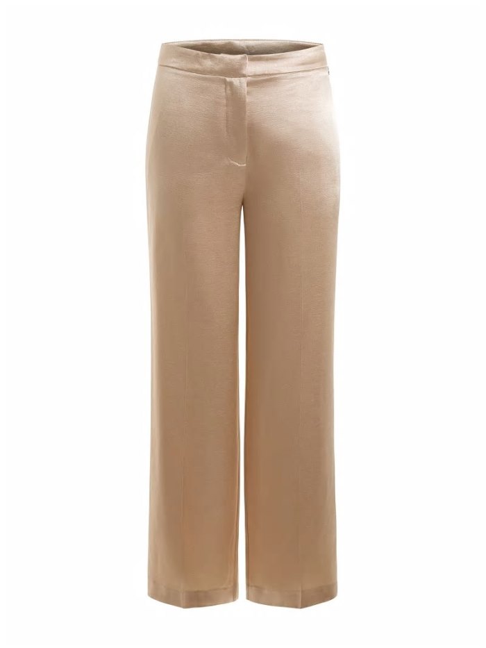 Pantalones Guess Satin Flare Mujer Beige | SE-467223