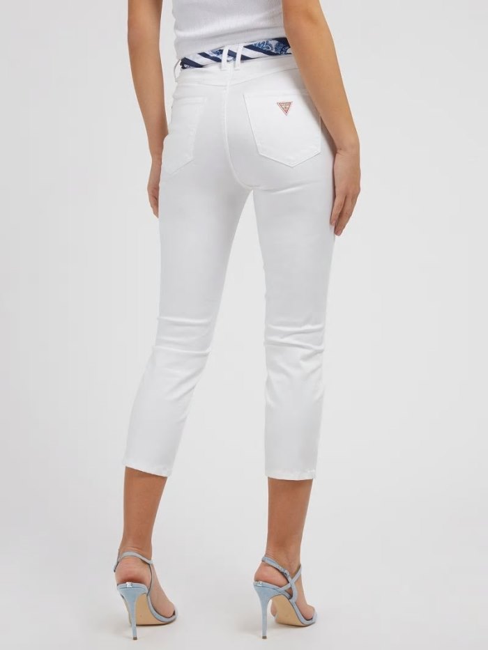 Pantalones Guess Skinny Fit Capri Mujer Blancos | SE-361366