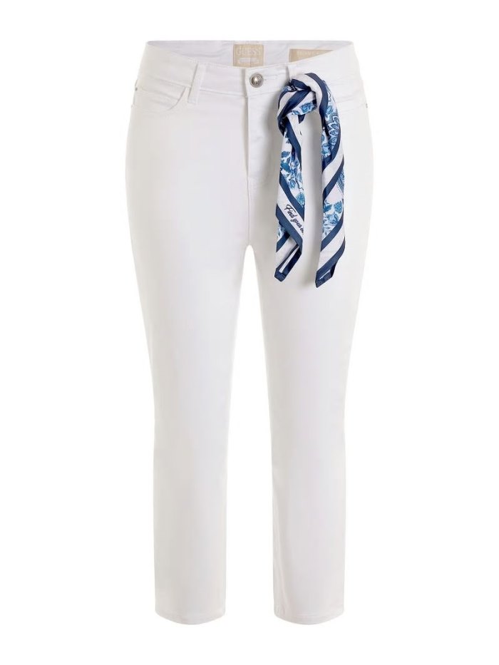 Pantalones Guess Skinny Fit Capri Mujer Blancos | SE-361366