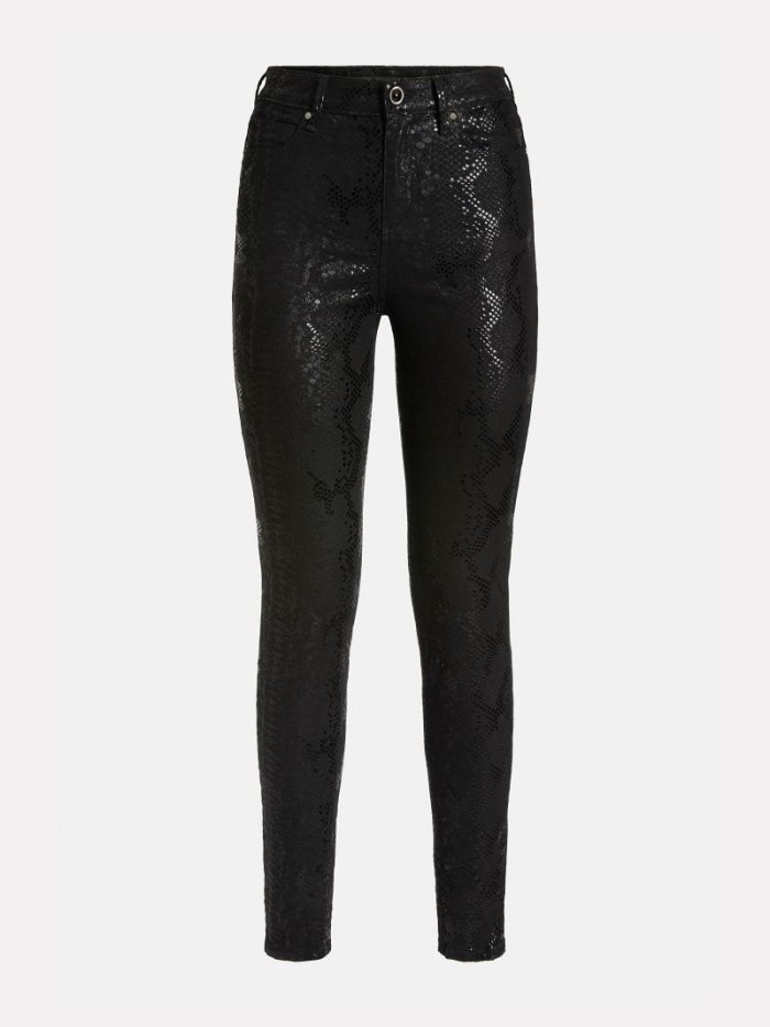 Pantalones Guess Skinny Fit Mujer Negros | SE-599157