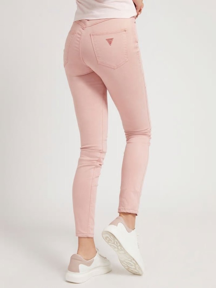 Pantalones Guess Skinny Fit Mujer Rosas Claro | SE-354392