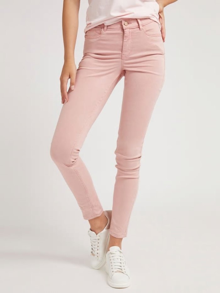 Pantalones Guess Skinny Fit Mujer Rosas Claro | SE-354392