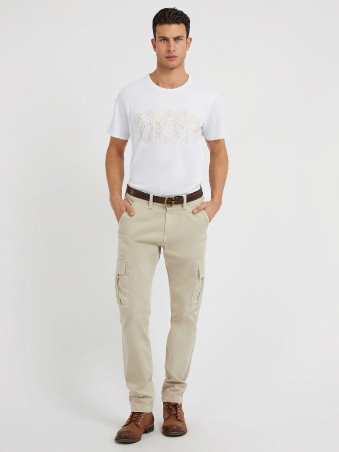 Pantalones Guess Slim Fit Cargo Hombre Beige | SE-418989