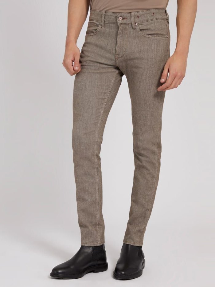 Pantalones Guess Slim Fit Hombre Marrom | SE-354320