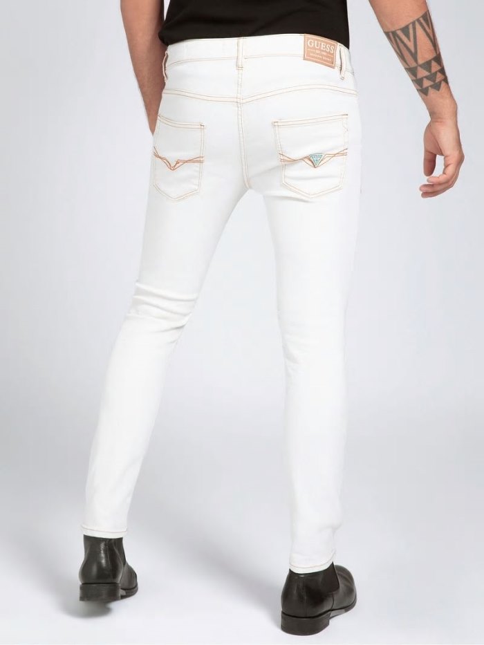 Pantalones Guess Super Skinny Fit Hombre Blancos | SE-645736