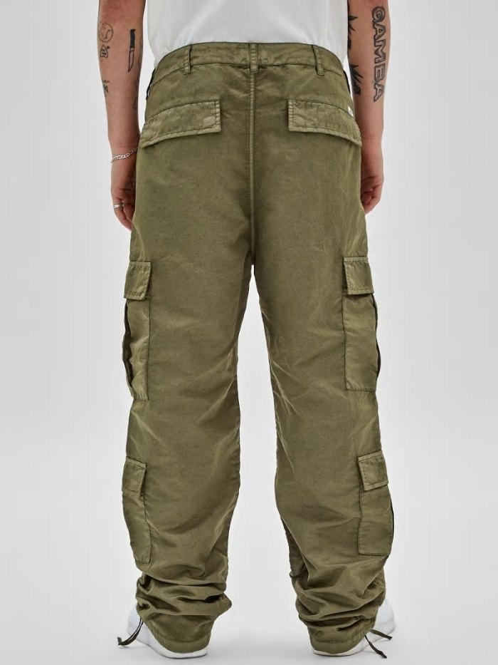 Pantalones Guess Washed Nylon Cargo Hombre Verdes | SE-197343