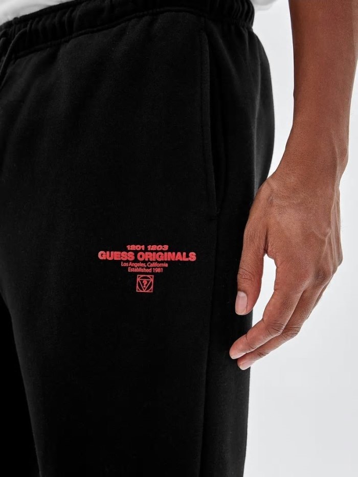 Pantalones Jogger Guess Front Logo Jogger Pant Hombre Negros | SE-228930