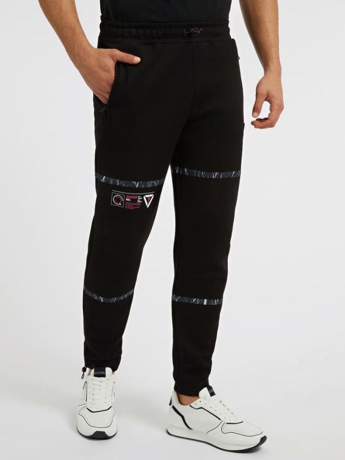 Pantalones Jogger Guess Front Logo Jogger Pant Hombre Negros | SE-870299